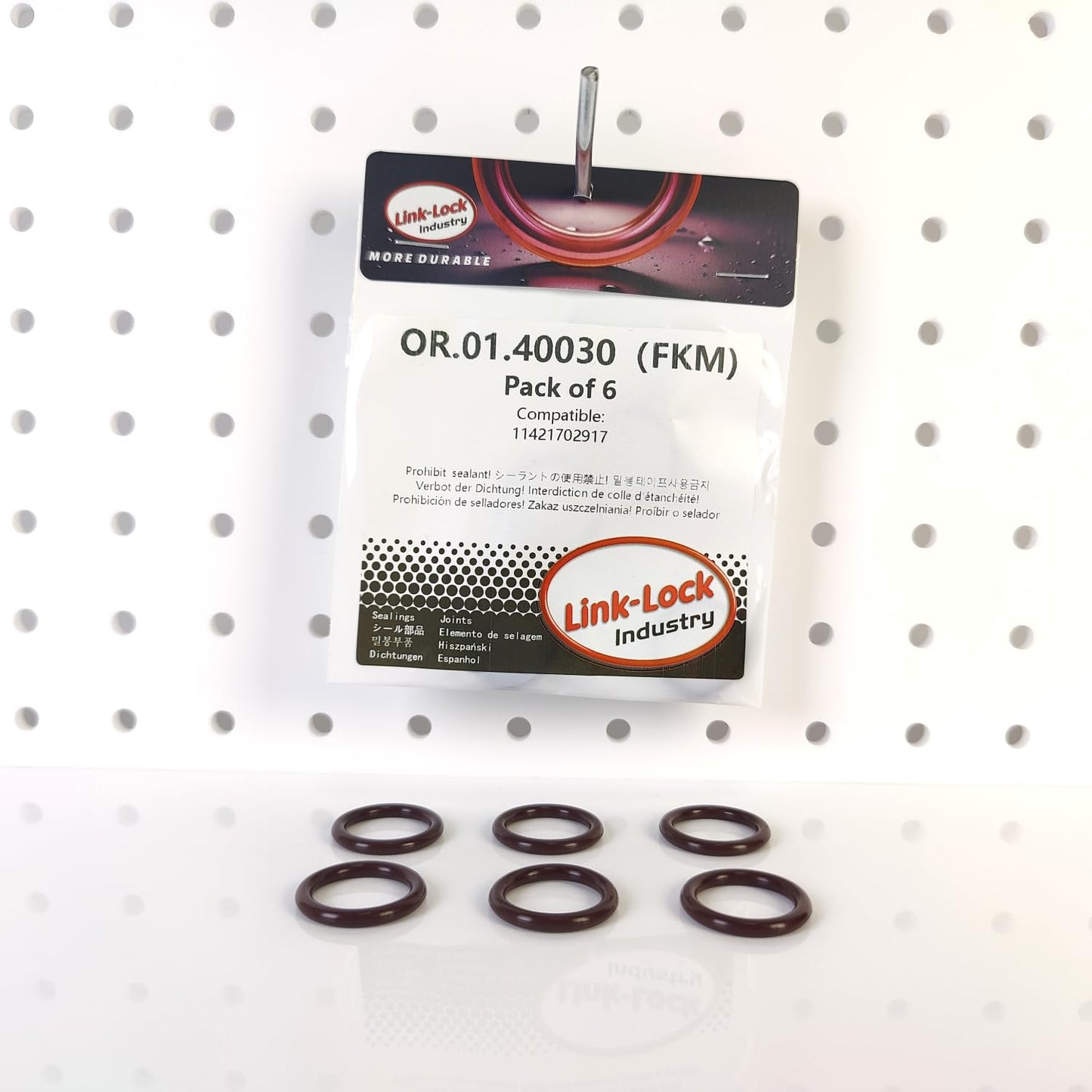 LINK-LOCK 6個 FKMバイトン OR.01.40030 BMW S62 N62 N73用コネクター＆サーモスタットOリングガスケット 11421702917