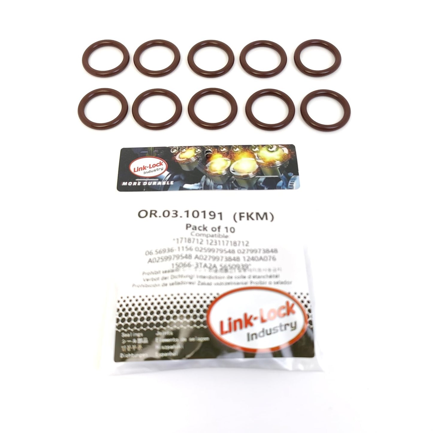LINK-LOCK 10個組 OR.03.10191 FKMバイトン製シーリングOリングキット オイルサクションパイプ用 A0259979548 A0279973848 メルセデスベンツM273.962 M273.963 M111.951 OM646.820 OM640.941 OM612.983 OM640.940