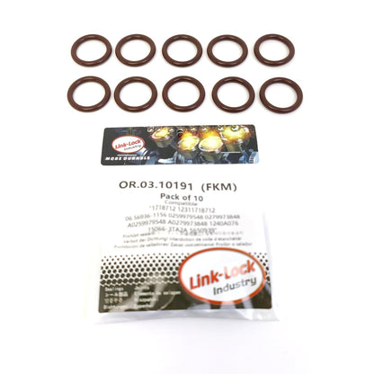 LINK-LOCK 10個組 OR.03.10191 FKMバイトン製シーリングOリングキット オイルサクションパイプ用 A0259979548 A0279973848 メルセデスベンツM273.962 M273.963 M111.951 OM646.820 OM640.941 OM612.983 OM640.940
