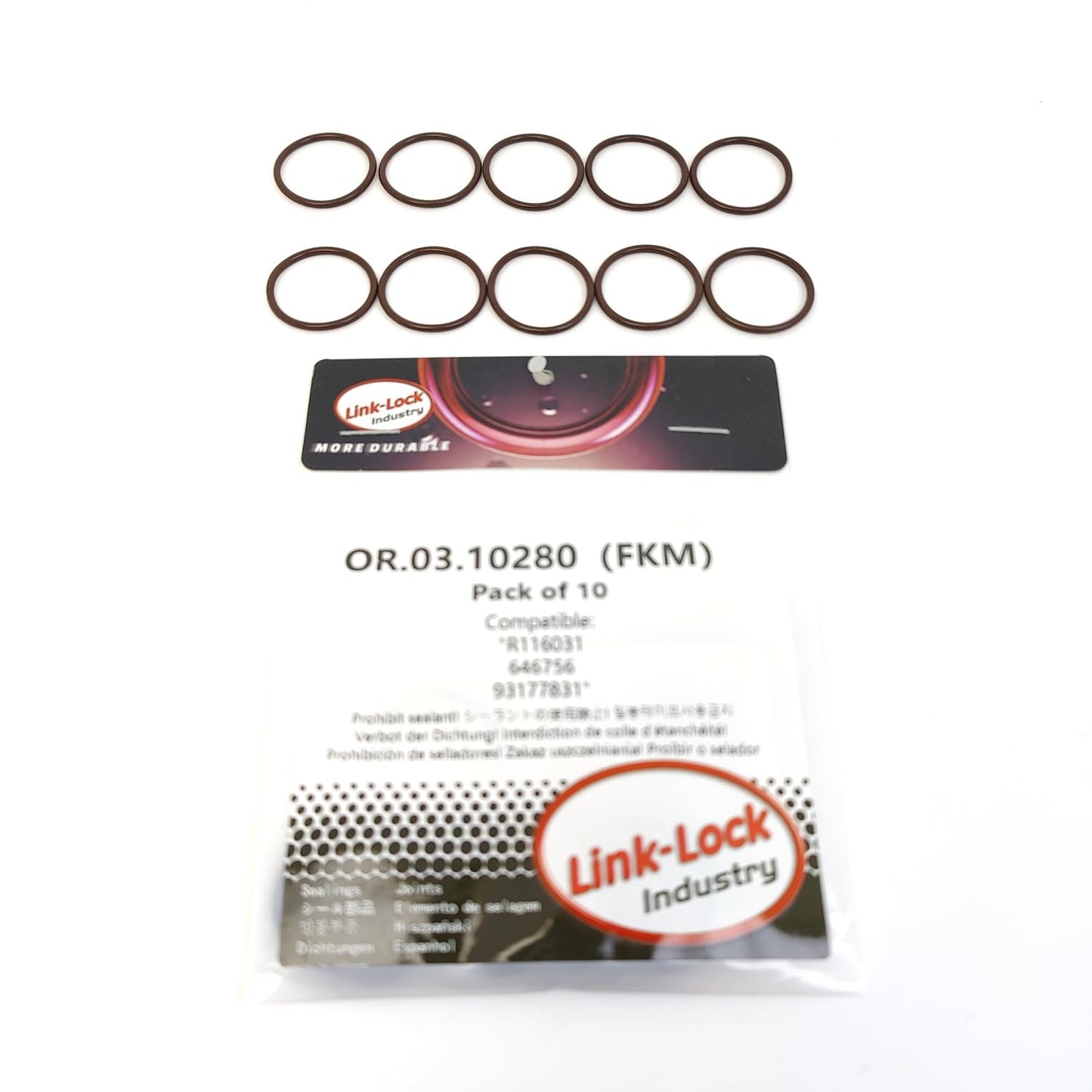 LINK-LOCK 10PCS OR.03.10280 FKM Viton Sealing O-Ring Kit of Camshaft Adjustment and Fuel Injection Pump R116031 646756 93177831 For ROLLS-ROYCE-N73B68A For 4045CA550 4045HA550 4045HL481