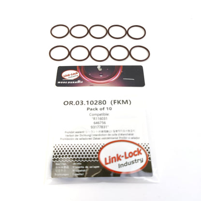 LINK-LOCK 10PCS OR.03.10280 FKM Viton Sealing O-Ring Kit of Camshaft Adjustment and Fuel Injection Pump R116031 646756 93177831 For ROLLS-ROYCE-N73B68A For 4045CA550 4045HA550 4045HL481