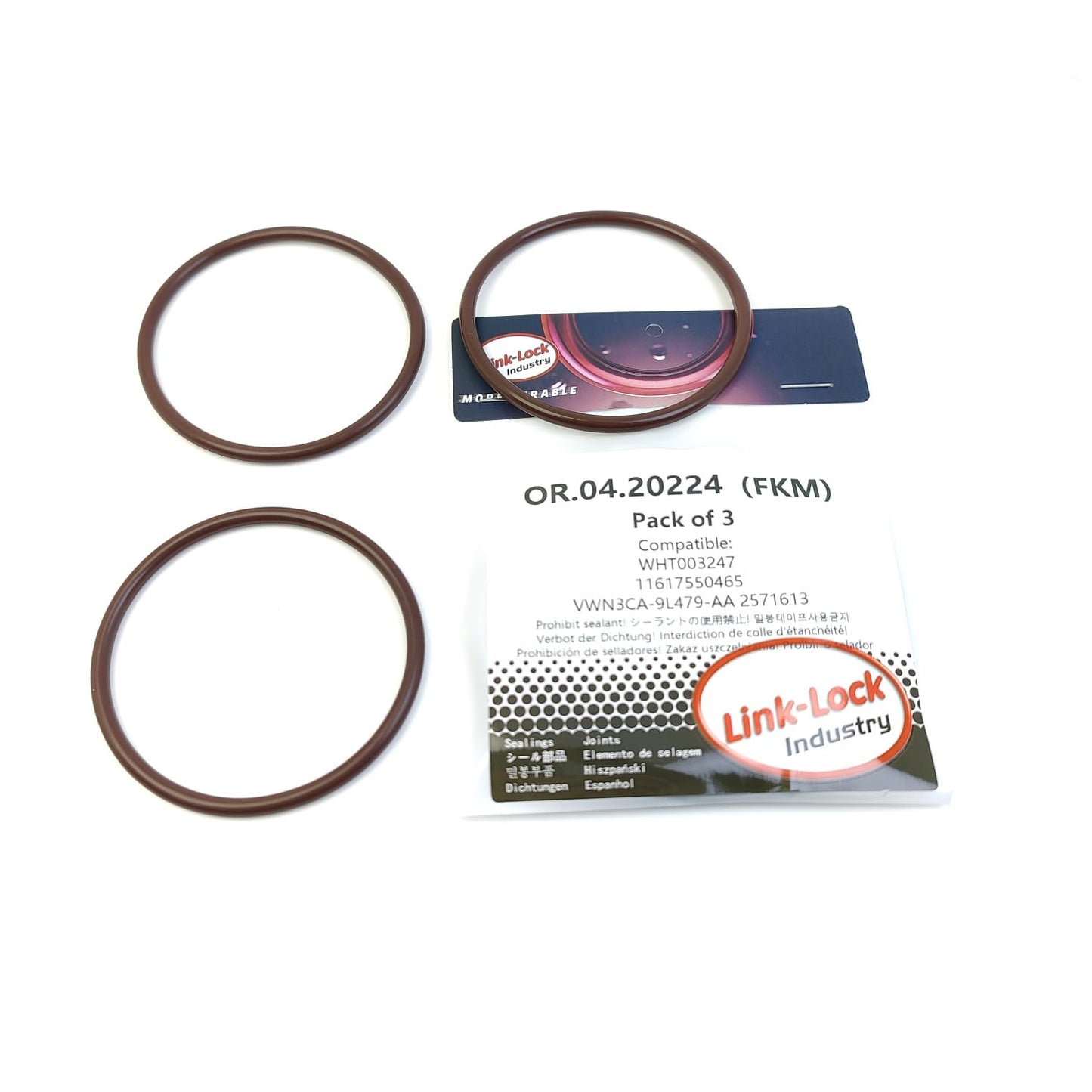 LINK-LOCK 3PCS OR.04.20224 FKM Viton Sealing O-Ring Kit of Charge Air Hose WHT003247 11617550465 VWN3CA-9L479-AA 2571613 for AUDI for BMW for FORD