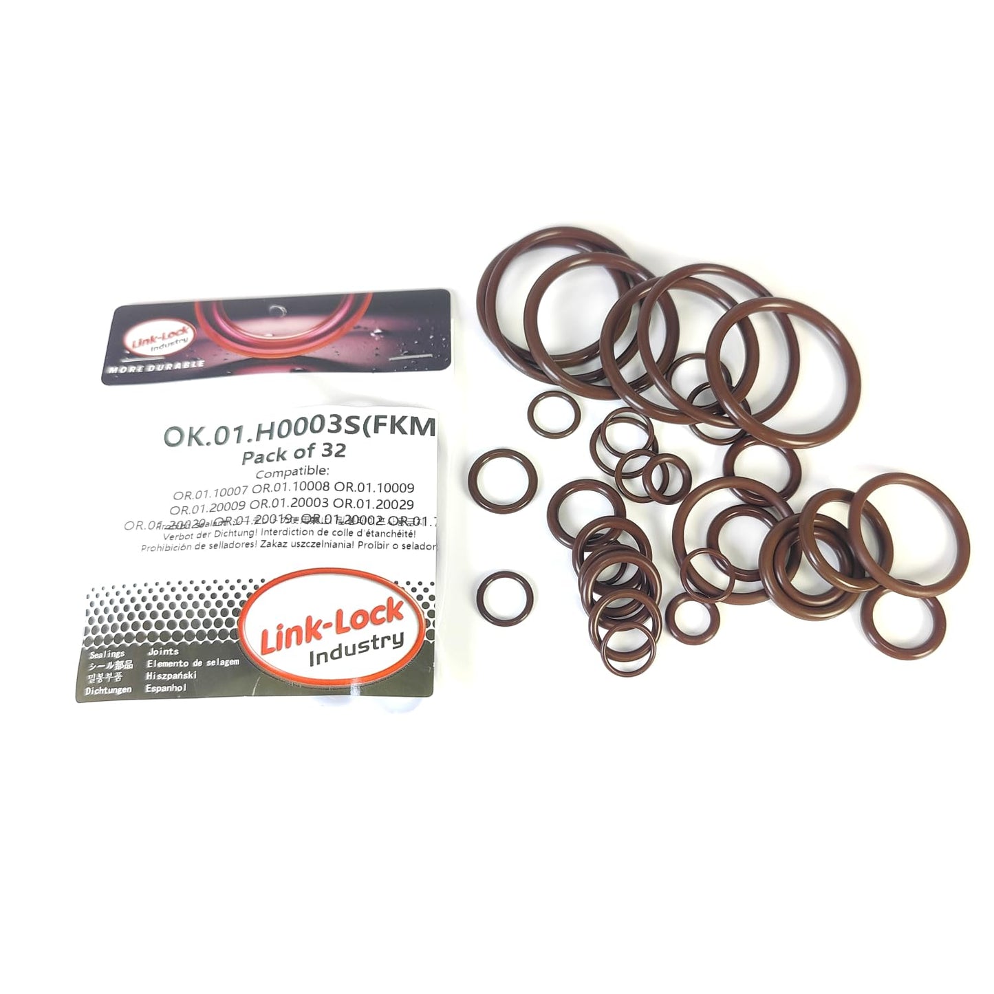 LINK-LOCK 32PCS FKM Viton OK.01.H0003S Engine coolant pipe / Water hose O-Ring Kit  11537590575 07141696931 11427590576 for BMW N55 F10 F11 F07 535I 535GT