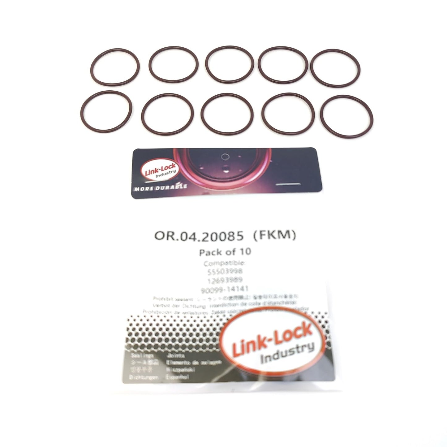 LINK-LOCK 10PCS OR.04.20085 FKM Viton Sealing O-Ring Kit of Crankshaft 55503998 12693989 90099-14141 for CHEVROLET for OPEL for TOYOTA