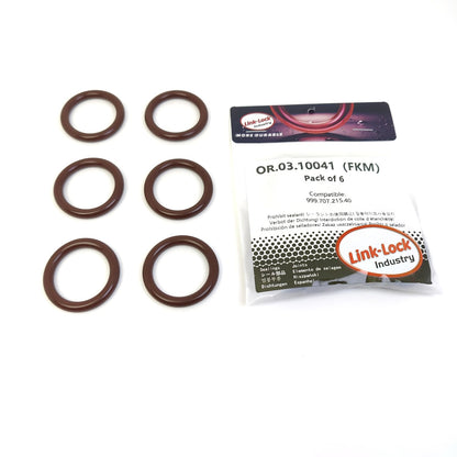LINK-LOCK 6PCS OR.03.10041 FKM Viton Sealing O-Ring Kit Of Spark plug sleeve 999.707.215.40 For PORSCHE-M96.01 M96.04 M96.21 M96.02 M96.20 M96.22