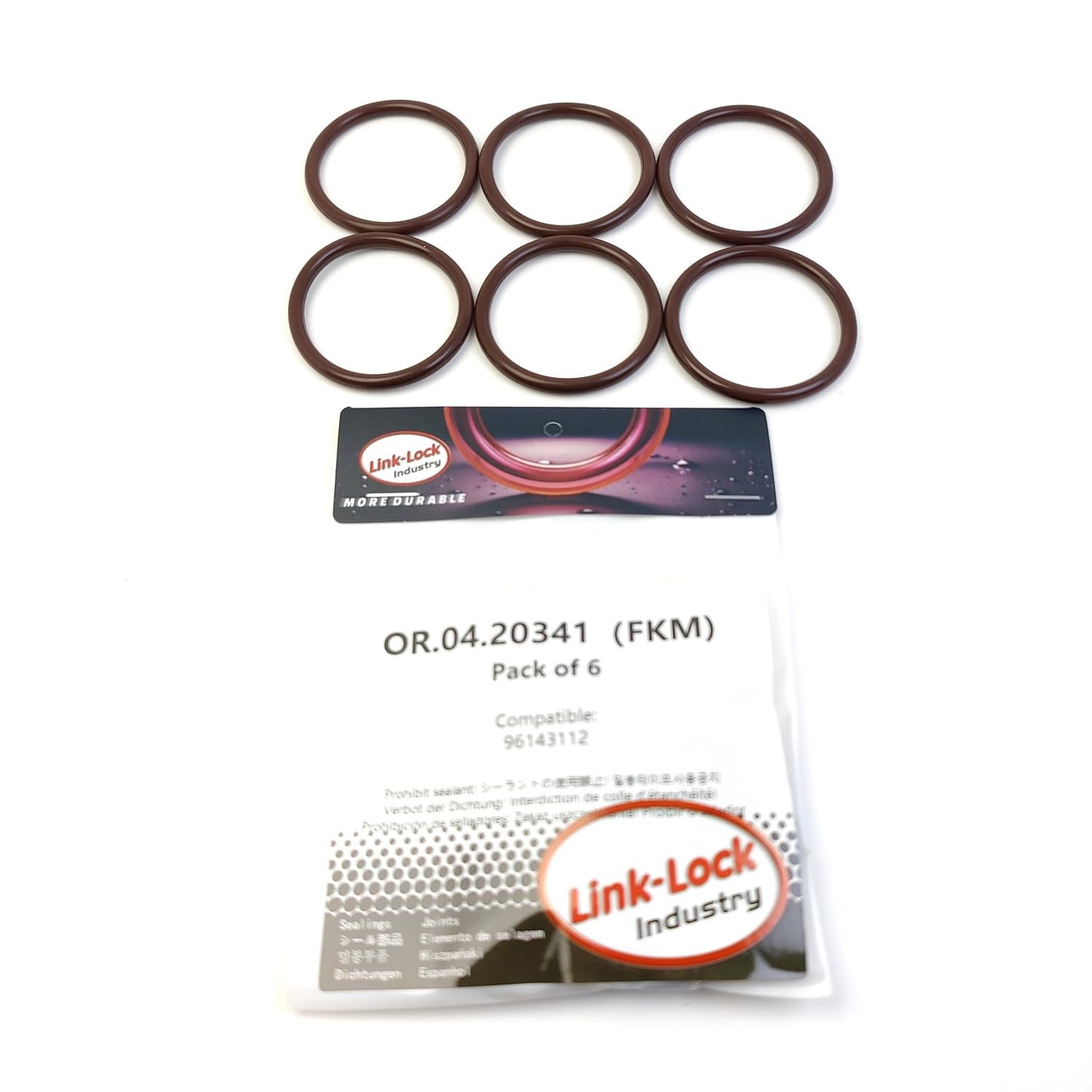 LINK-LOCK 6PCS OR.04.20341 FKM Viton Sealing O-Ring Kit of Thermostat 96143112 for CHEVROLET