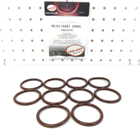 LINK-LOCK 10PCS OR.03.10281 FKM Viton シーリングOリングキット カムシャフト調整およびブースターエアチューブ用 WHT003186 11367513222 01164138 01173375 BMW-N62 N73用 ロールスロイス-N73用 アウディ-CAXA用 シュコダ用