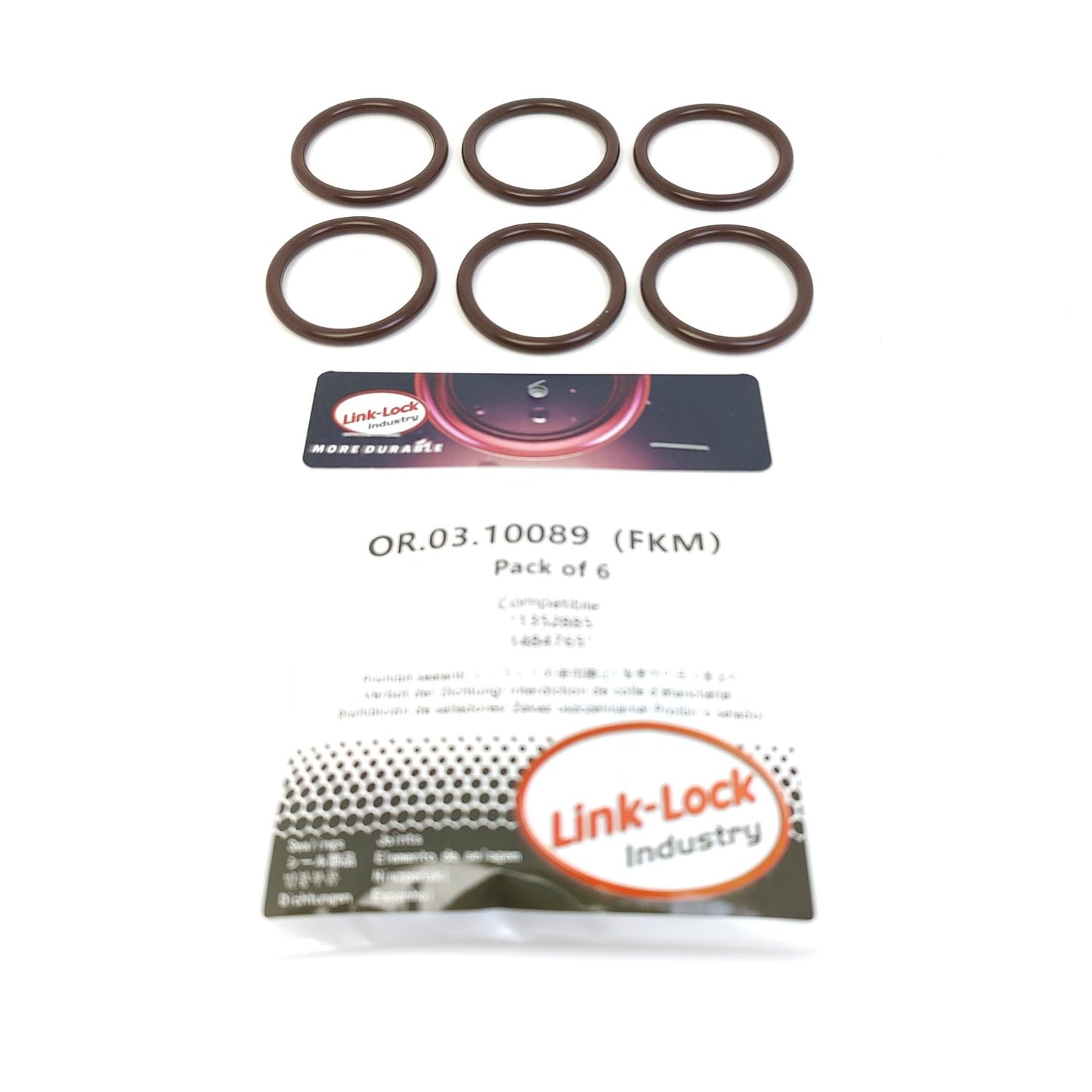 LINK-LOCK 6PCS OR.03.10089 FKM Viton Sealing O-Ring Kit Of Engine oil cooler 1352885 1484765 For SCANIA-DC09 DC16 DC11 DC13 DT12 DT16 DI16
