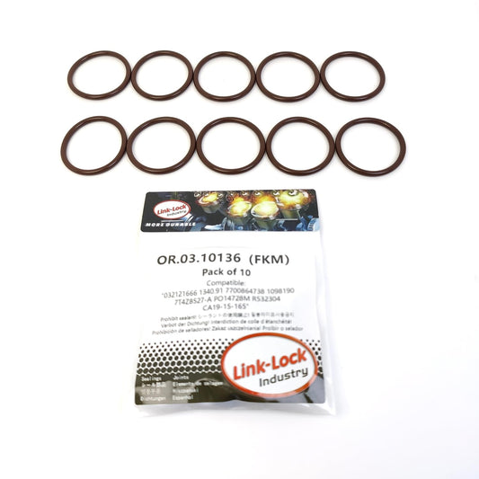 LINK-LOCK 10PCS OR.03.10136 FKM Viton Sealing O-Ring Kit Of Cooling water pipe PO14728M R532304 1340.91 7700864738 For CITROËN For FLAT For FORD-USA For MAZDA For LAND ROVER-DT224 DT244