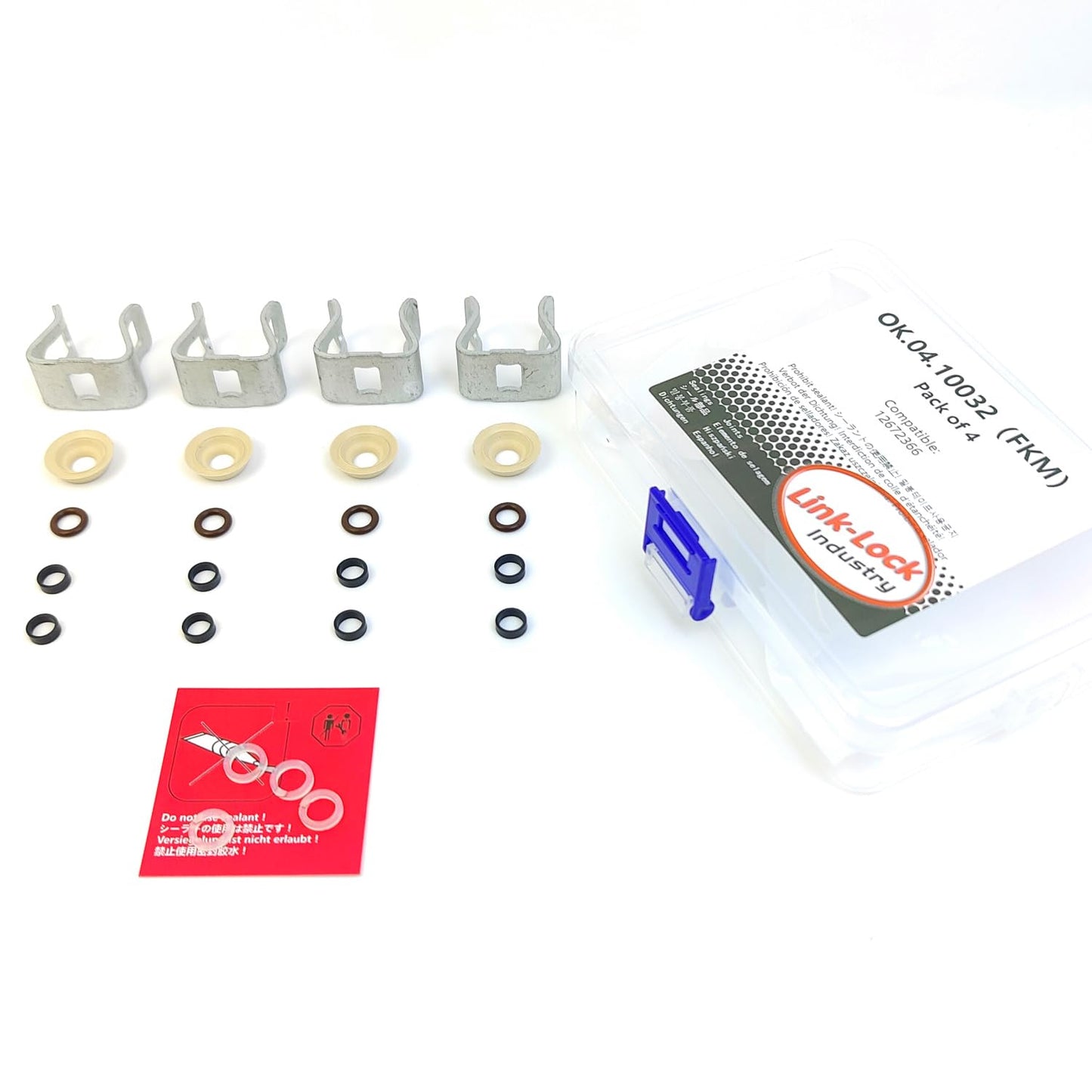LINK-LOCK 4Set OK.04.10032 fuel injector repair kit 12672366 with FKM Viton O-RING For BUICK For CHEVROLET For CADILLAC 5.3 4.3 L83 LV3
