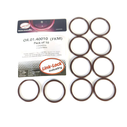 LINK-LOCK 10個 FKMバイトン OR.01.40010 エンジンサーモスタット Oリングガスケット 11537618806 BMW N13用