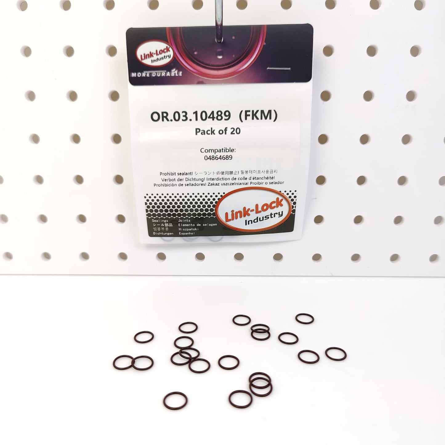 LINK-LOCK 20個 OR.03.10489 FKM バイトン 8×1 シーリング ユニバーサルOリングキット 04864689 クライスラー/ジープ用