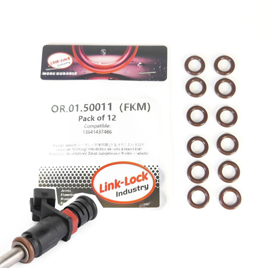 LINK-LOCK 12PCS FKM Viton OR.01.50011 Fuel injection valve O-RING gasket 13641437486 for BMW M52 M50 M54
