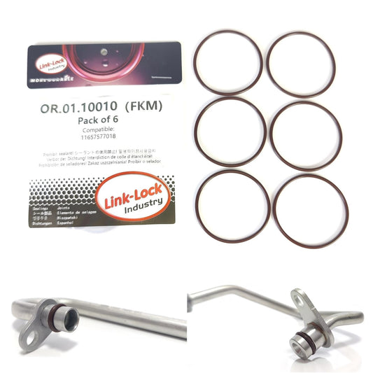 LINK-LOCK 6個 FKM Viton OR.01.10010 ターボチャージングパイプラインOリング 11657577018 BMW N63用