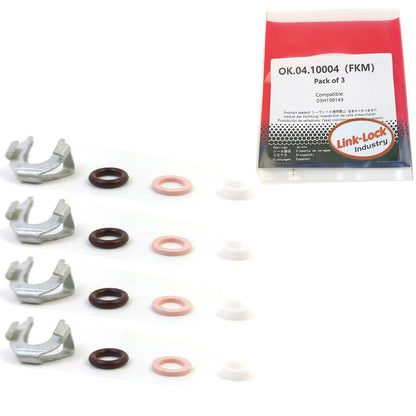 LINK-LOCK 3Set OK.04.10004 fuel injector repair kit 03H198149 with FKM Viton O-RING For VW For AUDI V6 3.6L 3.2L BWS BHK 2/4/6 cylinder