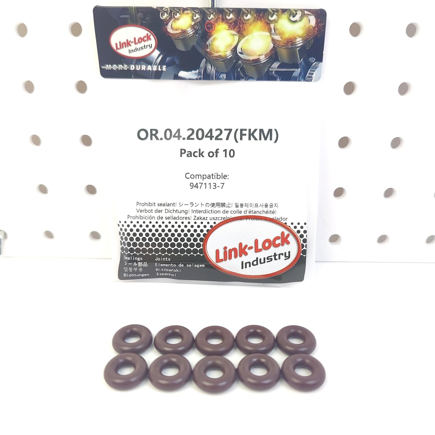 LINK-LOCK 10PCS OR.04.20427 FKMバイトン燃料インジェクターOリングキット ボルボ用 947113-7