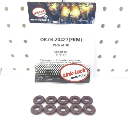 LINK-LOCK 10PCS OR.04.20427 FKMバイトン燃料インジェクターOリングキット ボルボ用 947113-7