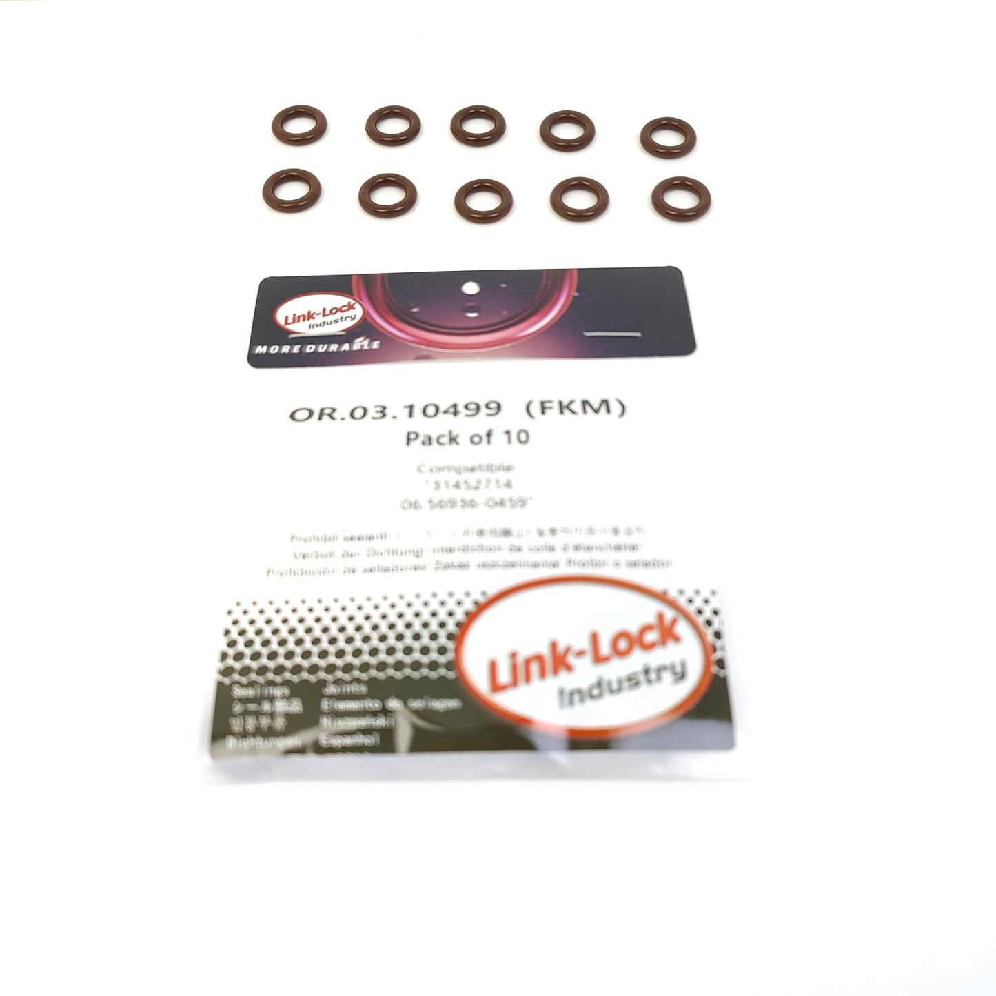 LINK-LOCK 10PCS OR.03.10499 FKM Viton Sealing O-Ring Kit of Turbocharger oil circuit 31452714 06.56936-0459 For MAN For VOLVO