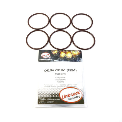 LINK-LOCK 6PCS OR.04.20102 FKMバイトンシーリングOリングキット 排気ガスターボチャージャー用 11657535440 7535440 BMW用