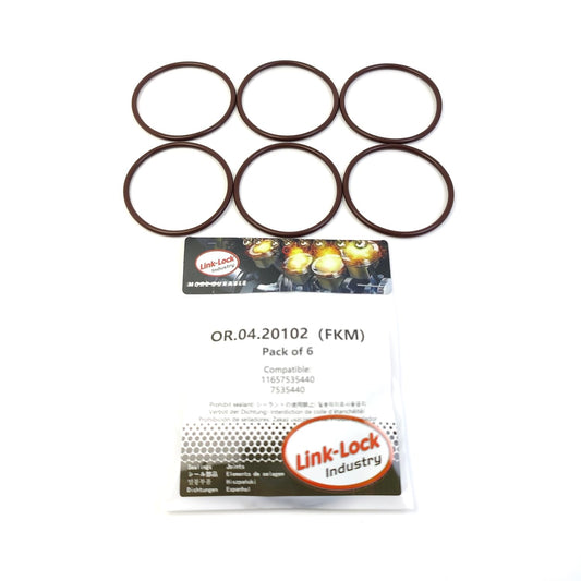 LINK-LOCK 6PCS OR.04.20102 FKMバイトンシーリングOリングキット 排気ガスターボチャージャー用 11657535440 7535440 BMW用
