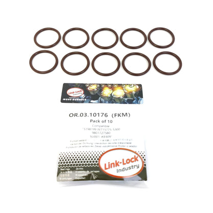 LINK-LOCK 10個 OR.03.10176 FKMバイトン クーラントパイプライン用Oリングキット 5198199 W715775-S300 9801727580 SU001-A9309 CITROËN-HNP HNS HNV用 FORD-YYJC P4JA用 TOYOTA-EB2ADT用