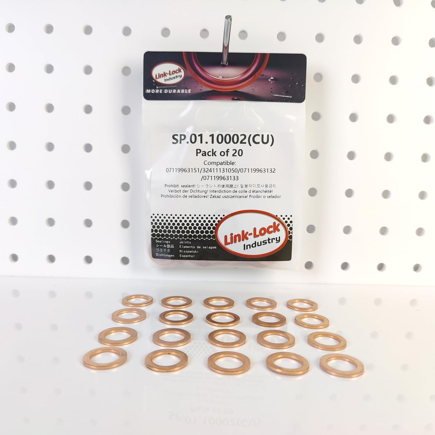 LINK-LOCK 20 PCS COPPER  SP.01.10002 Oil drain screw copper gasket 07119963151 32411131050 07119963132 07119963133 for BMW N43 N45 N46 N47 N55 M43 M42 M50 M52 M54 S50 B38 B48 N51 N52 N53 N54 N55 N12
