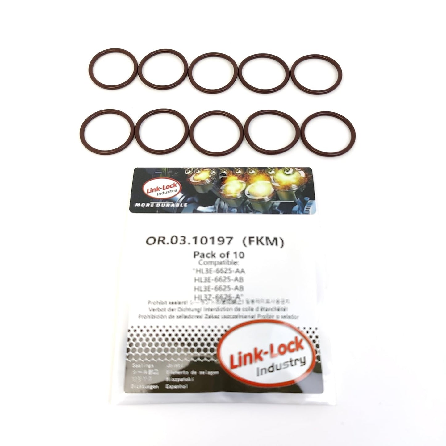 LINK-LOCK 10PCS OR.03.10197 FKM Viton Sealing O-Ring Kit of Oil Suction Pipe HL3E-6625-AA HL3E-6625-AB HL3E-6625-AB HL3Z-6626-A For FORD-998 99G For FORD USA-C33PDED  T33PDED C35PDTD