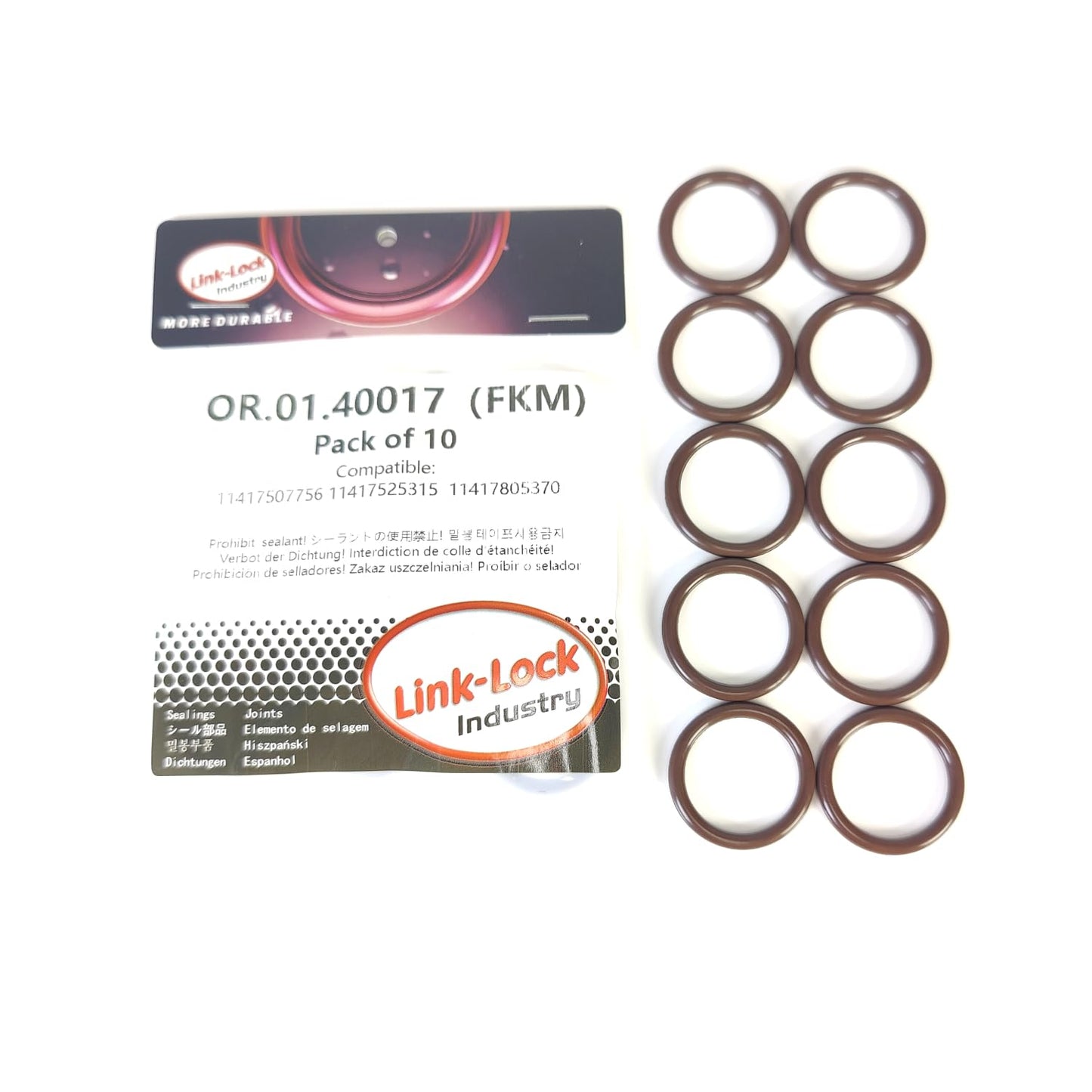 LINK-LOCK 10PCS FKM Viton OR.01.40017 エンジンオイルポンプインテークパイプOリングガスケット 11417507756 11417525315 11417805370 BMW B43 N46 N47 N57用