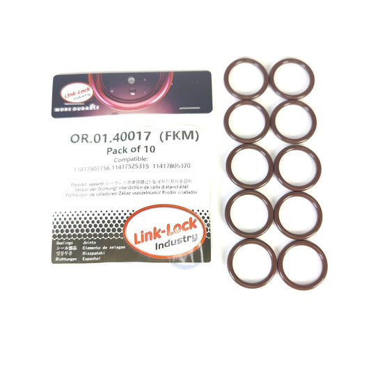 LINK-LOCK 10PCS FKM Viton OR.01.40017 エンジンオイルポンプインテークパイプOリングガスケット 11417507756 11417525315 11417805370 BMW B43 N46 N47 N57用