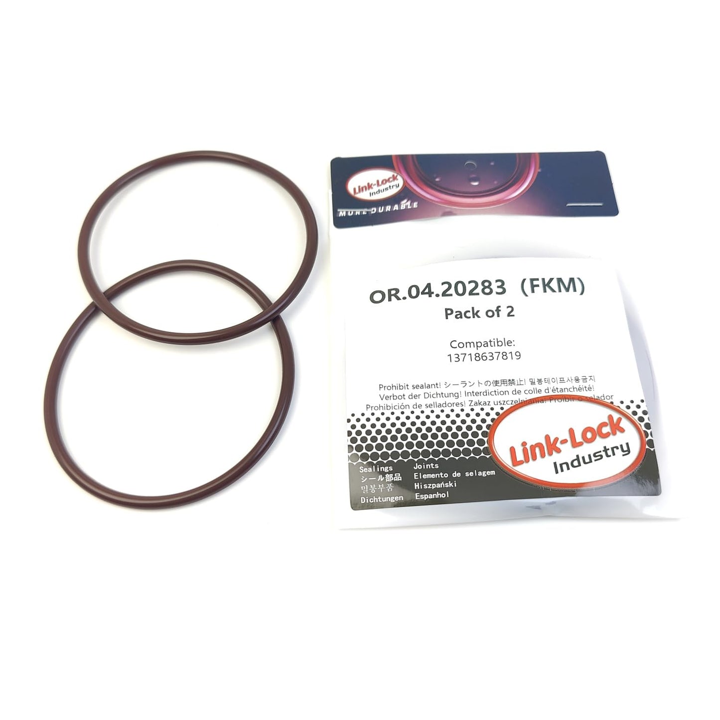 LINK-LOCK 2PCS OR.04.20283 FKM Viton Sealing O-Ring Kit of Air Filter Housing Intake Hose 13718637819 for BMW