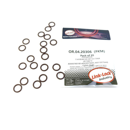 LINK-LOCK 20PCS OR.04.20306 FKM ビトンシーリングOリングキット インジェクションポンプ用 11418546160 68133179AA LR158210 A0000780180 A0239974445 A6019970448 15264-79J80 BMW、JEEP、メルセデスベンツ、スズキ用