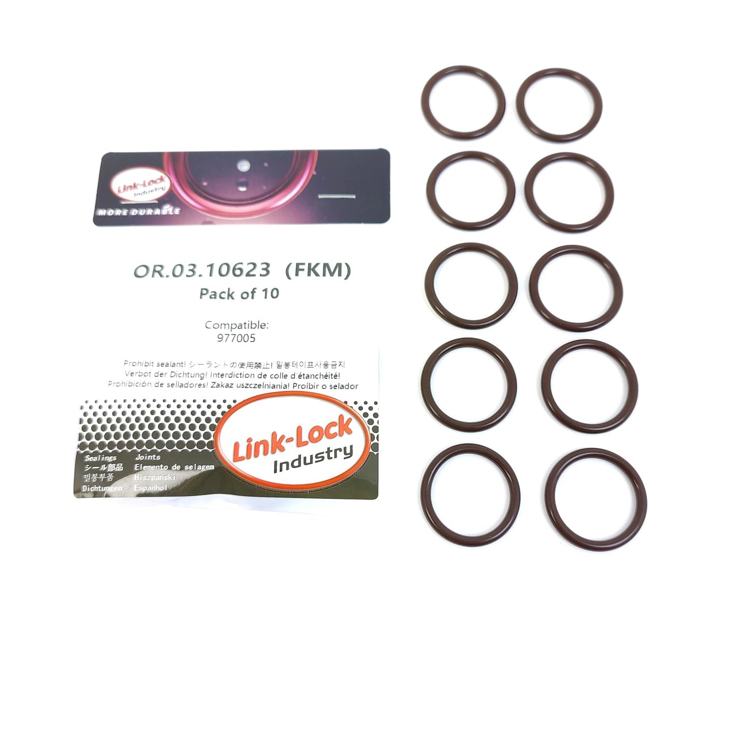 LINK-LOCK 10個入り OR.03.10623 FKMバイトン 24×3 シーリングユニバーサルOリングキット 977005 ボルボ用