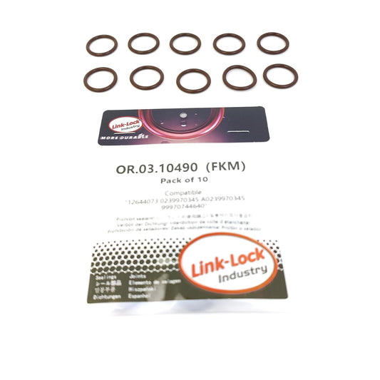 LINK-LOCK 10PCS OR.03.10490 FKM Viton Sealing O-ring Kit of Hose fitting 12644073 0239970345 A0239970345 99970744640 For BUICK For CADILLAC For CHEVROLET For MERCEDES-BENZ For PORSCHE