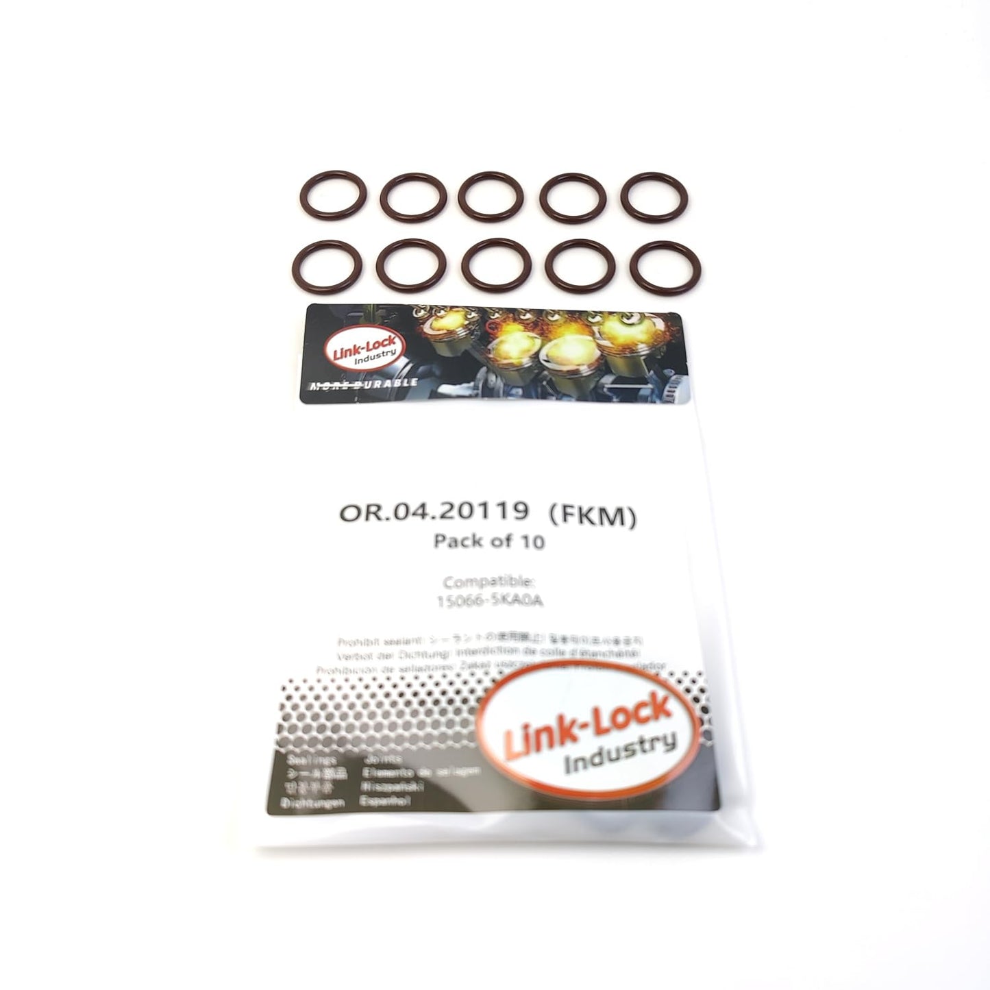 LINK-LOCK 10PCS OR.04.20119 FKM Viton Sealing O-Ring Kit of Fuel Injection Pump Filter 15066-5KA0A for NISSAN