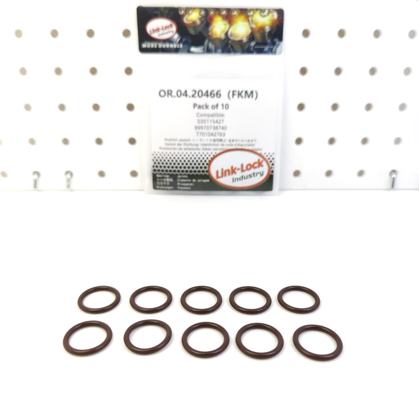 LINK-LOCK 10PCS OR.04.20466 FKM Viton Sealing O-Ring Kit of Oil Seal 035115427 99970738740 7701042763 for RENAULT for PORSCHE for AUDI for VW