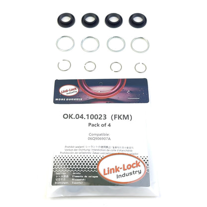 LINK-LOCK 4Set OK.04.10023 fuel injector repair kit 06Q906907A with FKM Viton O-RING For VW For AUDI 2.0T 45T DUVA DMTA