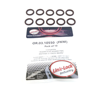 LINK-LOCK 10PCS OR.03.10550 FKM Viton Sealing O-Ring Kit of Cooling water pipe A0209974745 A0249977945 30670569 31109235 982292 For MERCEDES-BENZ For VOLVO