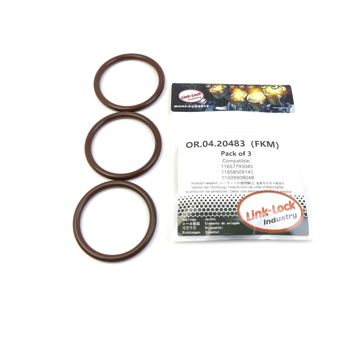 LINK-LOCK 3PCS OR.04.20483 FKM Viton Sealing O-Ring Kit of Inflatable Guide / AGR 11657795045 11658509141 11509908048 for BMW-M57