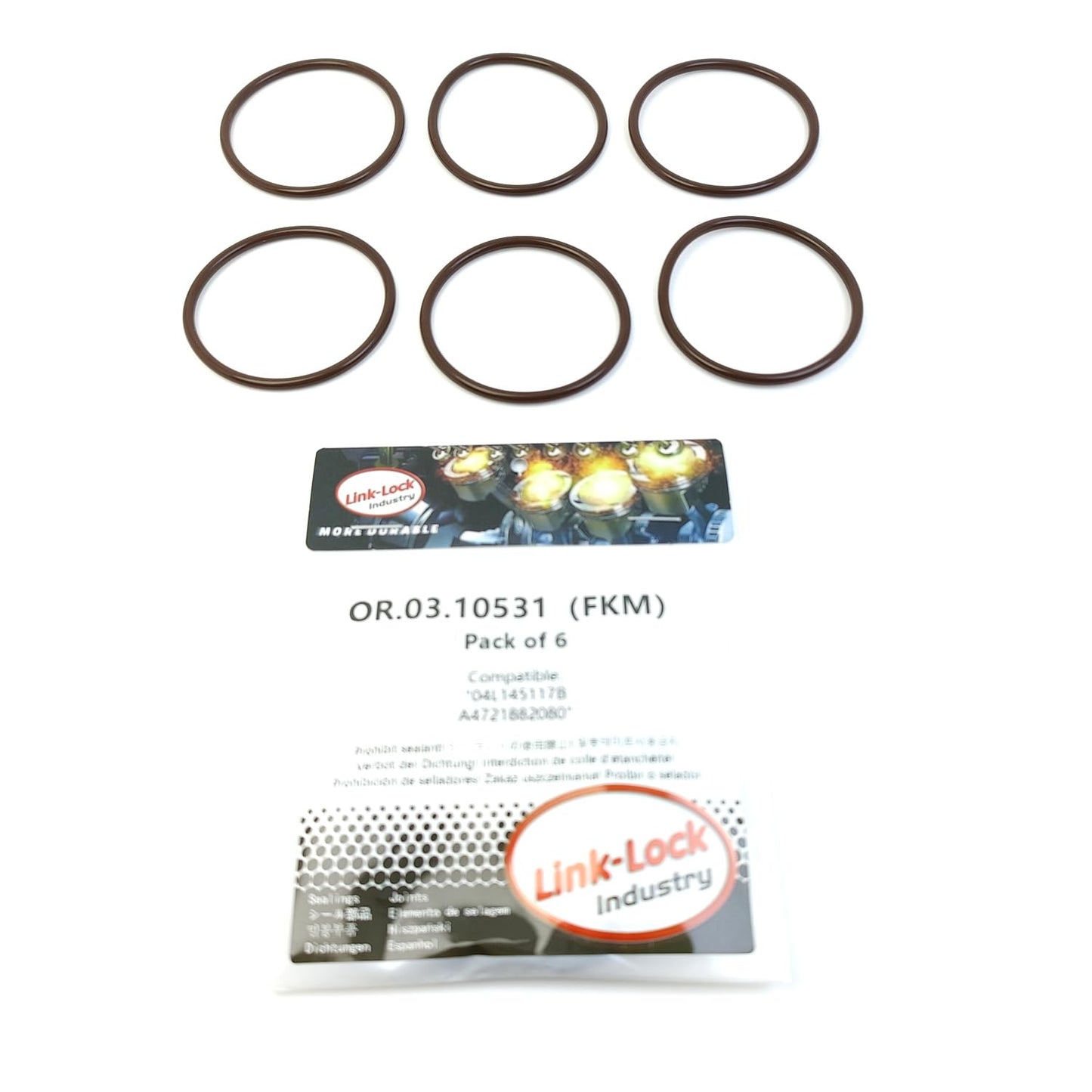LINK-LOCK 6個組 OR.03.10531 FKM バイトン製シーリングOリングキット スーパーチャージャー用 04L145117B A4721882080 アウディ フォルクスワーゲン メルセデスベンツ向け