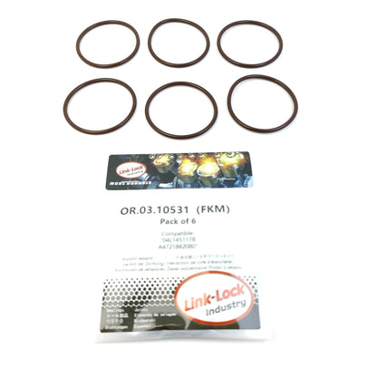 LINK-LOCK 6個組 OR.03.10531 FKM バイトン製シーリングOリングキット スーパーチャージャー用 04L145117B A4721882080 アウディ フォルクスワーゲン メルセデスベンツ向け