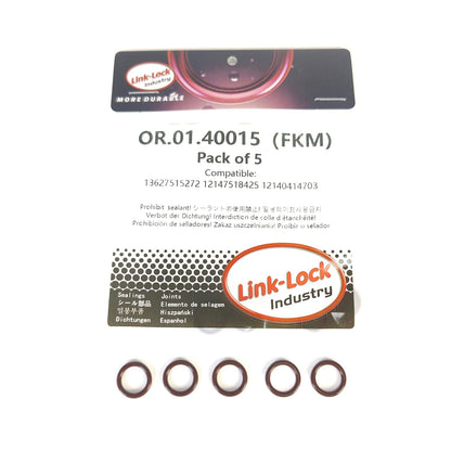 LINK-LOCK 5PCS FKM Viton OR.01.40015 Engine Inlet pressure differential sensor O-RING gasket 13627515272 12147518425 12140414703 for BMW N42 N45 N46 N52 N51 N52 N53 W10
