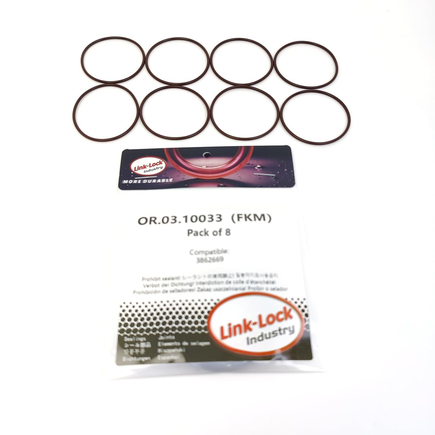 LINK-LOCK 8PCS OR.03.10033 FKM Viton Sealing O-Ring Kit Of Sub-transmission 3862669 For BMC ISM11E4-440 For DONGFENG L375-30 For FORD ISB-286 ISMe385 ISMe420 For C&C TRUCKS ISLe375 40 ISME385 30