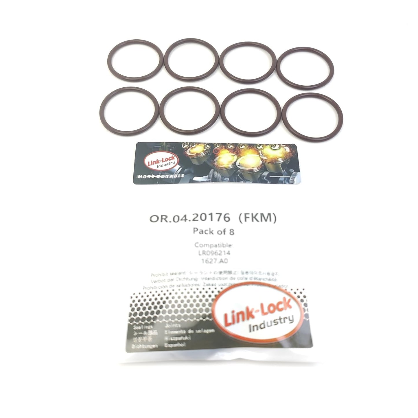 LINK-LOCK 8個入り OR.04.20176 FKMバイトン製シーリングOリングキット オイルレベルインジケーター配線用 LR096214 1627.A0 ランドローバー プジョー用