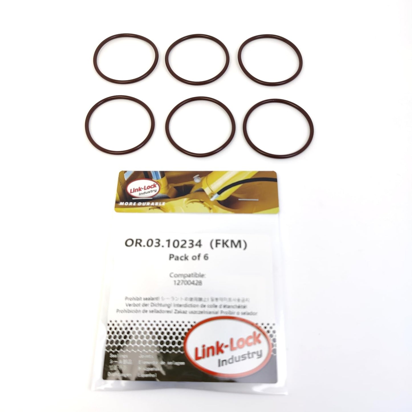 LINK-LOCK 6PCS OR.03.10234 FKM Viton Sealing O-Ring Kit of Oil injection port 12700428 For CHEVROLET-LT2(376CUV8)