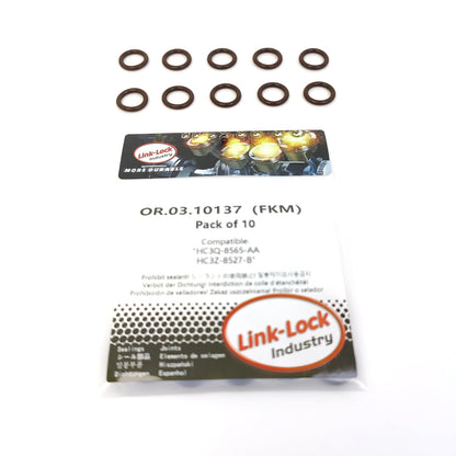 LINK-LOCK 10PCS OR.03.10137 FKMバイトンシーリングOリングキット 冷却水パイプ HC3Q-8565-AA HC3Z-8527-B フォード USA-C67DVTX T67DVTX シボレー-L83(325CUV8)用