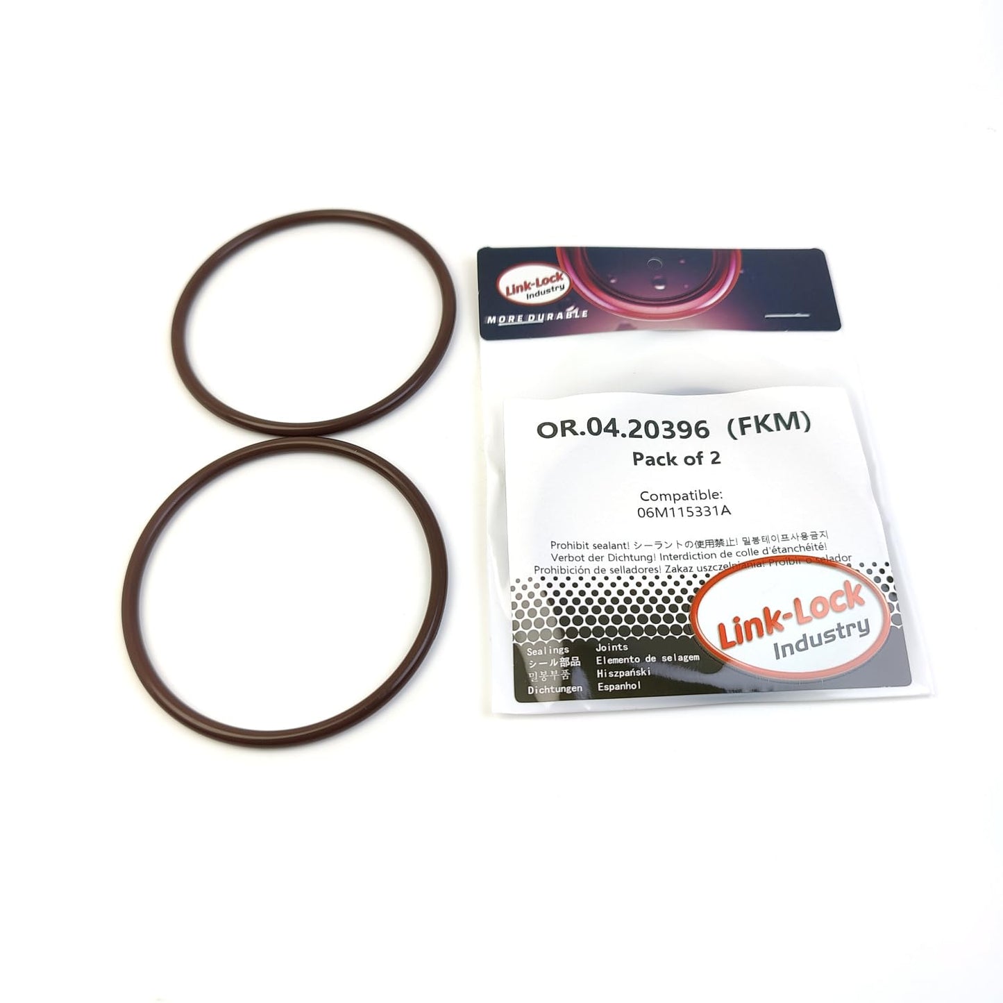 LINK-LOCK 2PCS OR.04.20396 FKM Viton Sealing O-Ring Kit of Oil Filter 06M115331A for AUDI