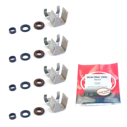 LINK-LOCK 4Set OK.04.10045 fuel injector repair kit JX6Z9229A with FKM Viton O-RING For FORD 5.0L V8 GT 2017-2018