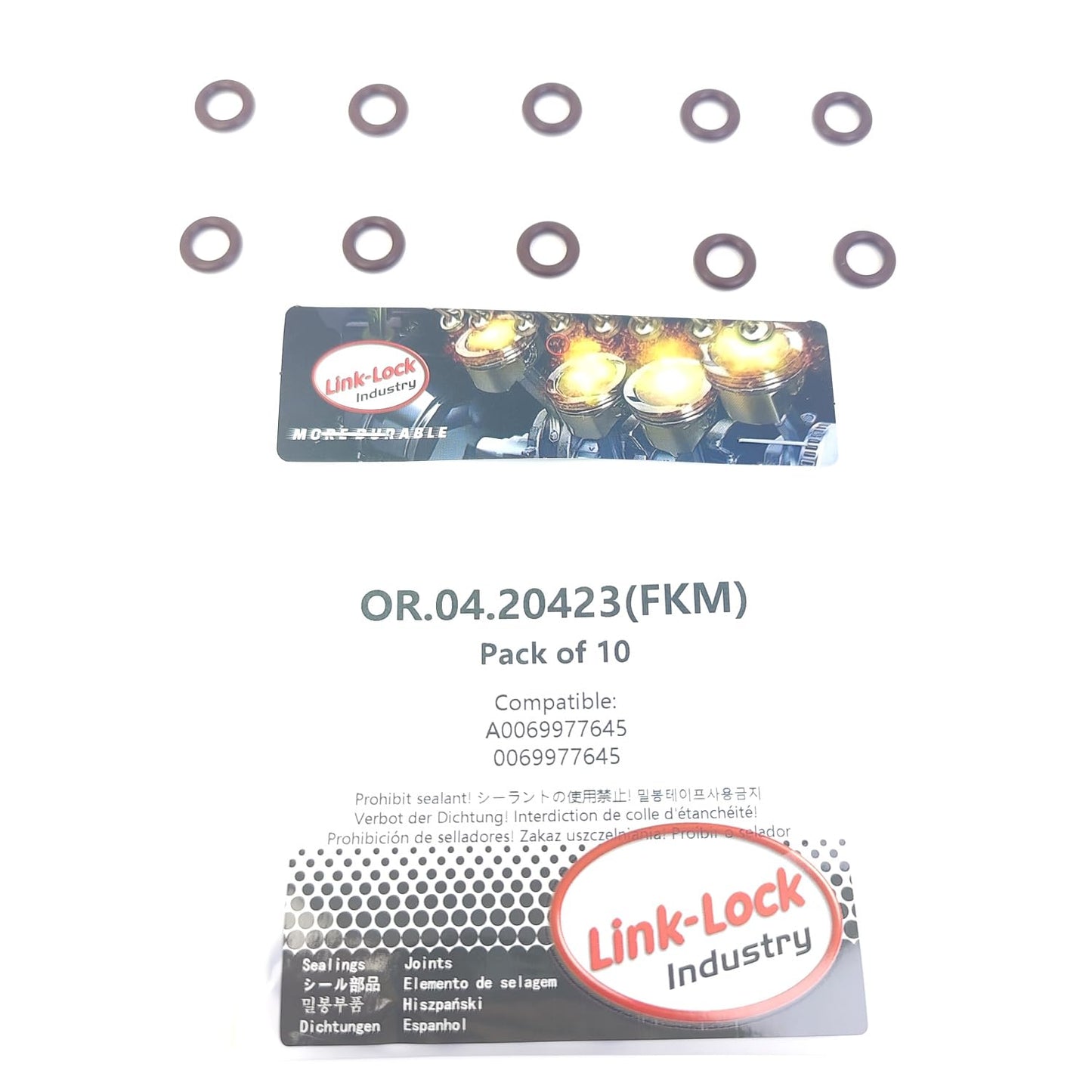 LINK-LOCK 10PCS OR.04.20423 FKM Viton Sealing O-Ring Kit of Camshaft/Drive Chain A0069977645 0069977645 for MERCEDES-BENZ