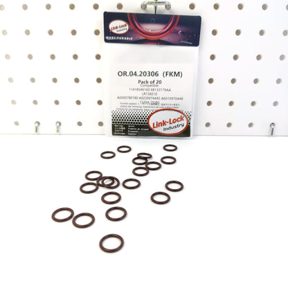 LINK-LOCK 20PCS OR.04.20306 FKM ビトンシーリングOリングキット インジェクションポンプ用 11418546160 68133179AA LR158210 A0000780180 A0239974445 A6019970448 15264-79J80 BMW、JEEP、メルセデスベンツ、スズキ用