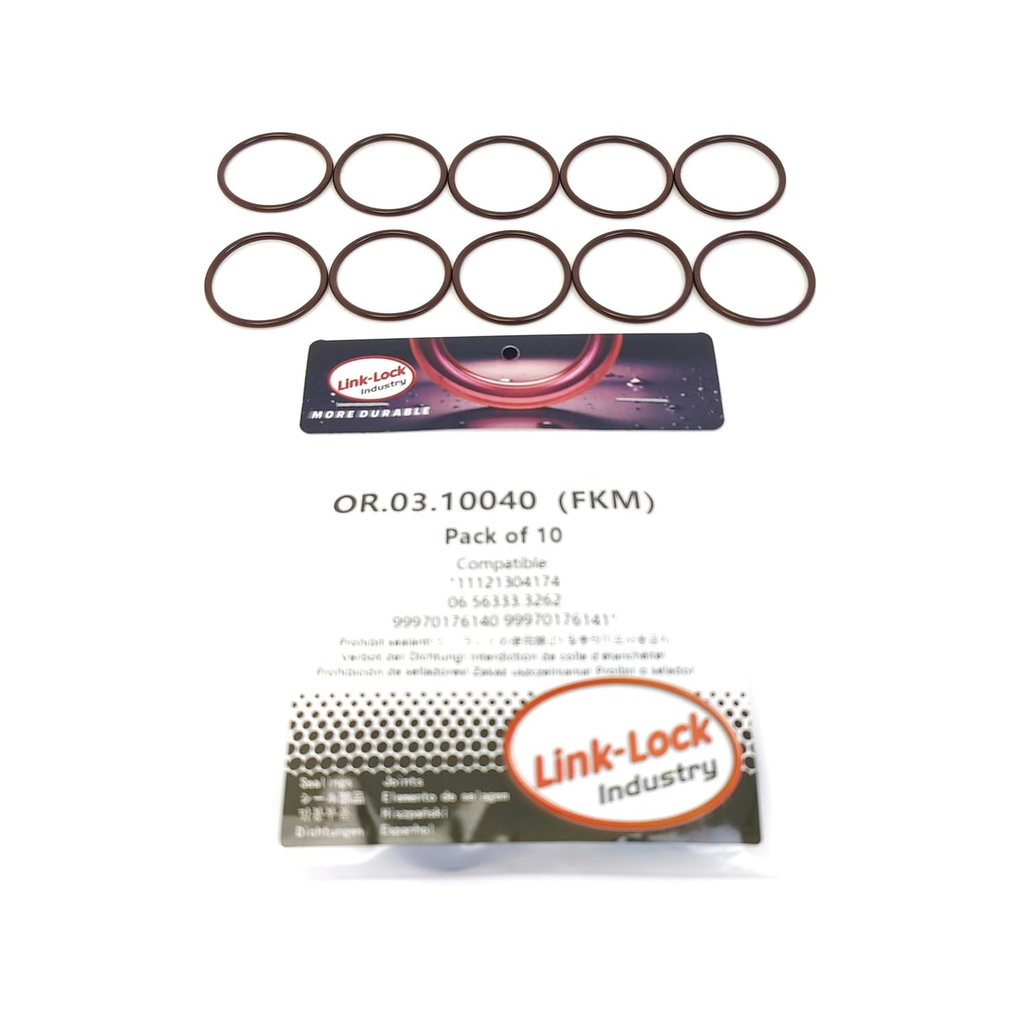 LINK-LOCK 10PCS OR.03.10040 FKM Viton Sealing O-Ring Kit Of Spark plug sleeve 11121304174 06.56333.3262 99970176140 99970176141 For PORSCHE M96.03 M96.05 M97.01 For BMW M41 M51 S50 S14 M47 S38